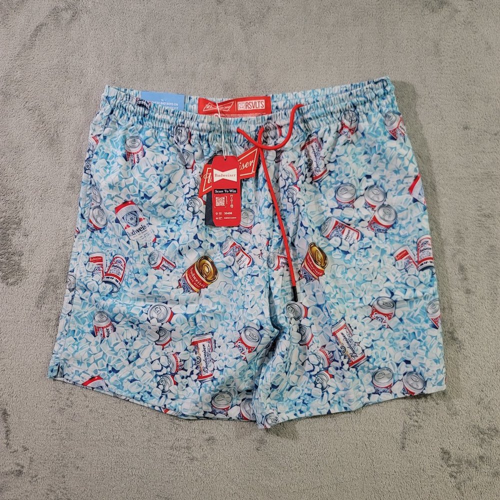 COPY - RSVLTS Budweiser Dad's Cooler Swim Shorts Trunks Beer L 5722S